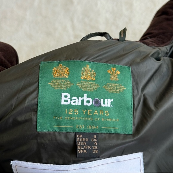 Barbour Icons Liddesdale Quilted Green Long Sleeve Jacket S (4) - Picture 11 of 14